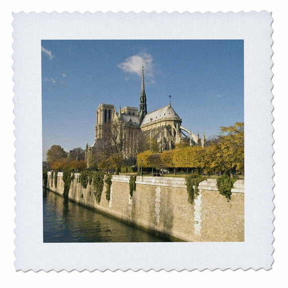 3dRose, Notre Dame Cathedral, Paris, France - EU09 DBN0542 - David Barnes, 10x10 inch quilt square