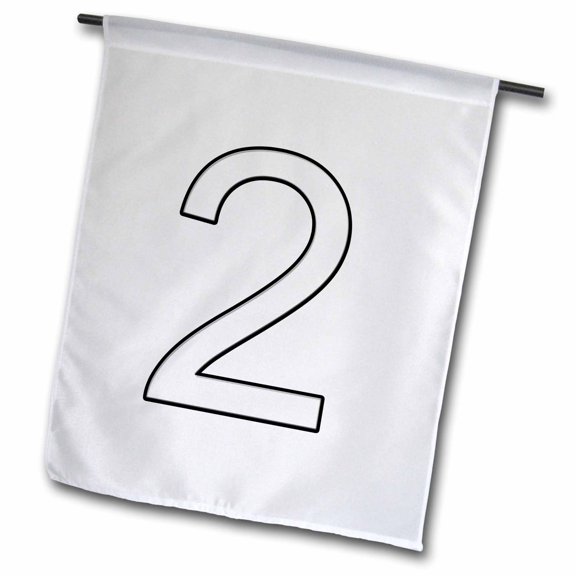 3dRose, Number 2, 12 x 18 inch Garden Flag