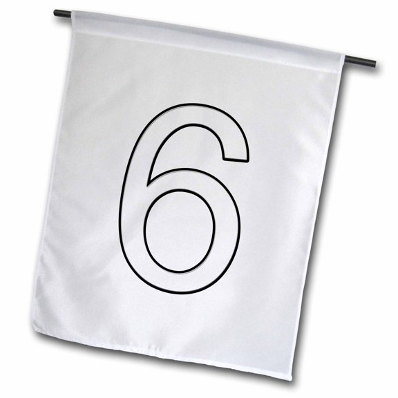 3dRose, Number 6, 12 x 18 inch Garden Flag