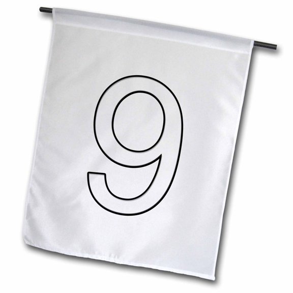 3dRose, Number 9, 12 x 18 inch Garden Flag