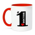 thumbnail image 1 of 3dRose, Number One Doctor- Big Numeral One with Red Heart, 11oz Two-Tone Red Mug, 1 of 7