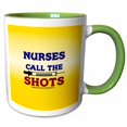 thumbnail image 1 of 3drose, Nurses Call the Shots, 15oz Two-tone Green Mug, 1 of 6