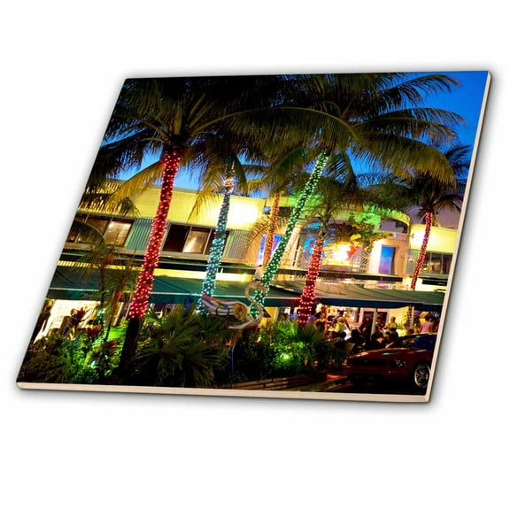 3dRose, Ocean Drive, South Beach, Miami Beach, Florida - US10 GJO0300 - Greg Johnston, 12 Inch Ceramic Tile