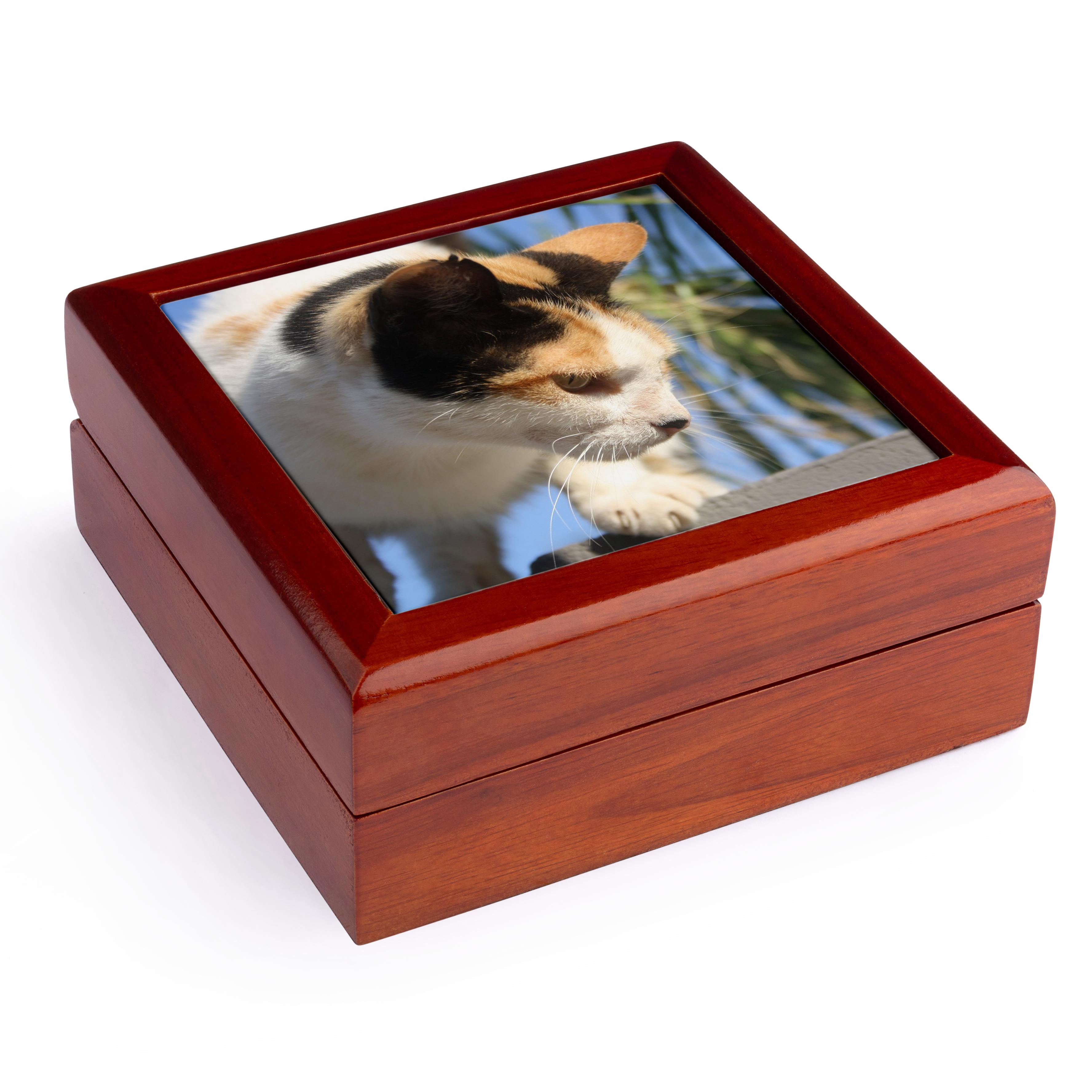 3dRose, Ocean Sunset From A Mountaintop Landscape Art, Jewelry Box 5.5x5.5 inch with 4 inch tile