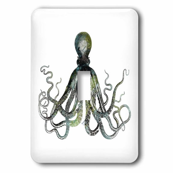 3dRose, Octopus Drawing On White Background, single toggle switch