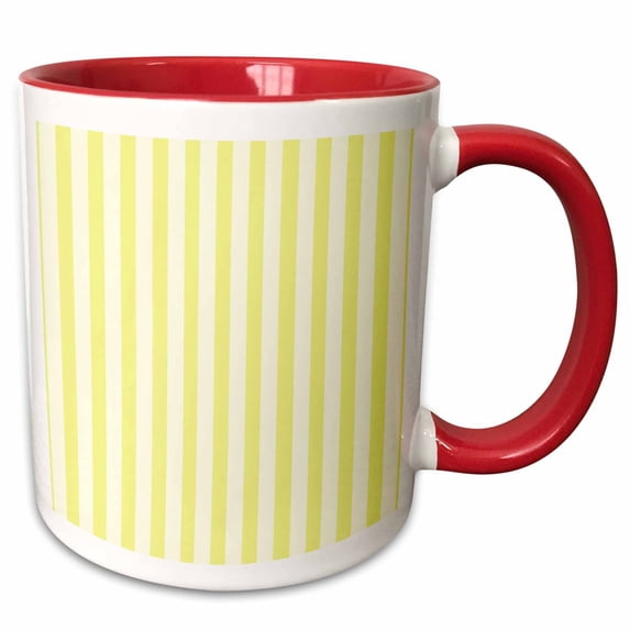 3drose, Oh Baby Yellow Stripe, 15oz Two-tone Red Mug