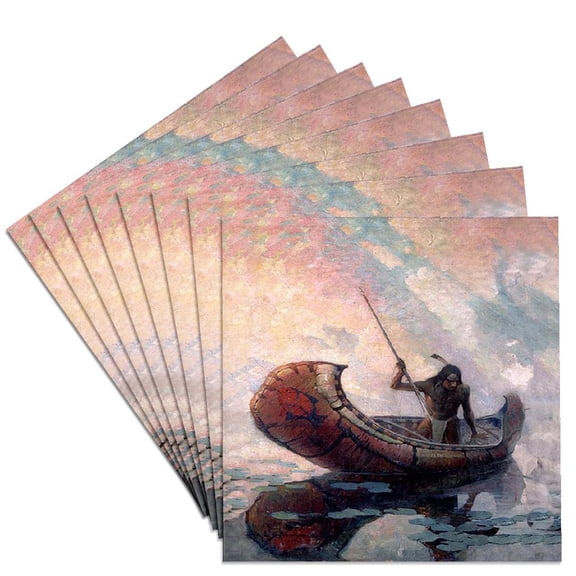 3dRose, Ojibway Indian, Set of 8 Ceramic Tile Coasters