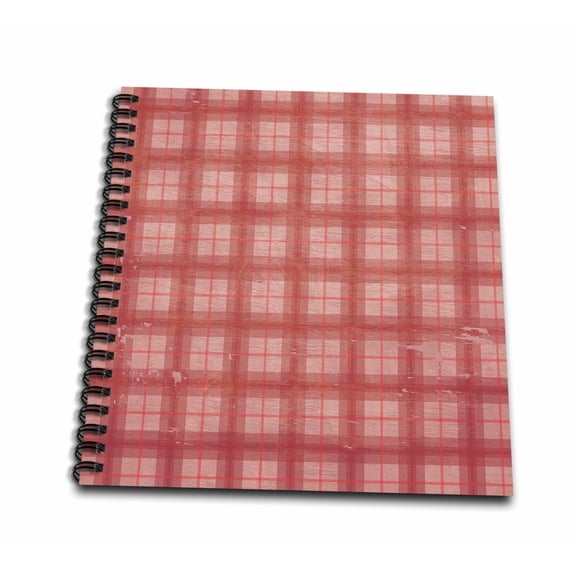 3dRose, Old Antique Pink Plaid, Mini Notepad 4 x 4 inch