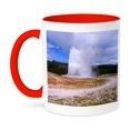 thumbnail image 1 of 3dRose, Old Faithful Geyser Yellowstone National Park, 15oz Two-Tone Red Mug, 1 of 7