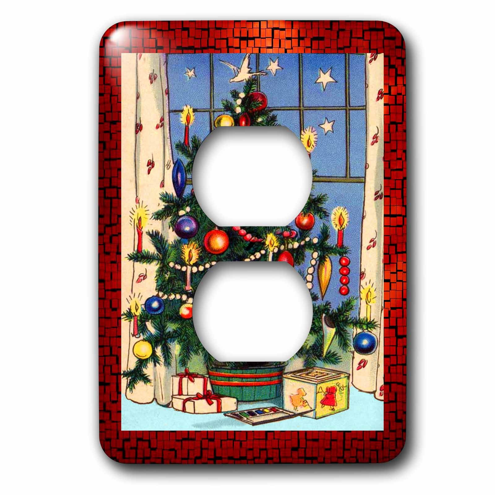 3dRose, Old Fashion Christmas Tree, 2 plug outlet cover