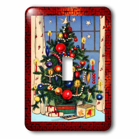 3dRose, Old Fashion Christmas Tree, single toggle switch