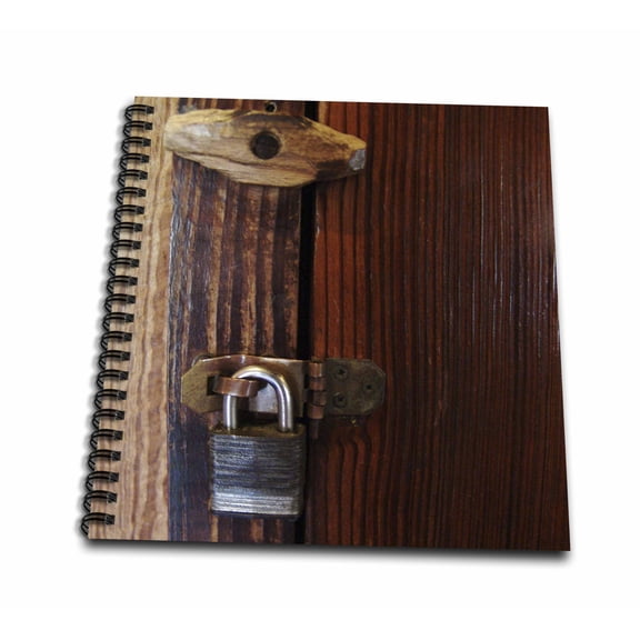 3dRose, Old Wooden Lock, Drawing Book 8 x 8 inch