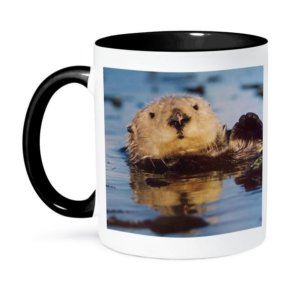 3dRose, Ollie Otter, 11oz Two-Tone Black Mug
