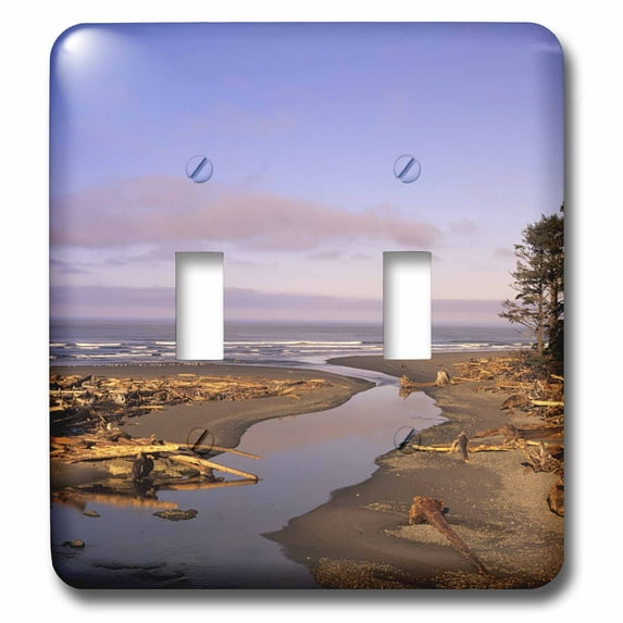3dRose, Olympic NP, Kalaloch Beach and Kalaloch Creek - US48 JWI1316 - Jamie and Judy Wild, double toggle switch