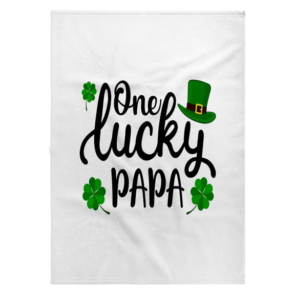 3dRose, One lucky papa St. Patricks day funny family charm, gift for daddy, 22x30 Bath Hand Pool Towel