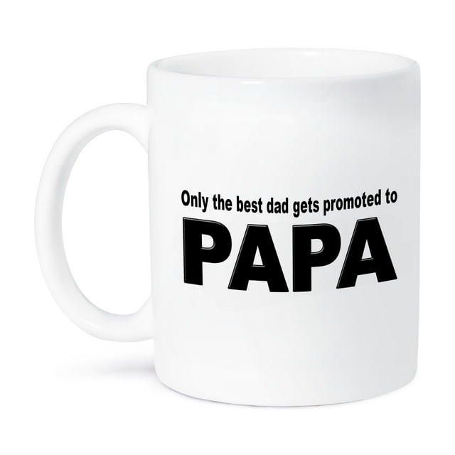 3dRose, Only the best dad gets promoted to papa, 15oz Mug