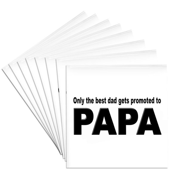 3dRose, Only the best dad gets promoted to papa, Set of 8 Ceramic Tile Coasters