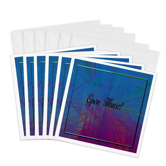 3drose, Open House Abstract, 6 Greeting Cards with Envelopes
