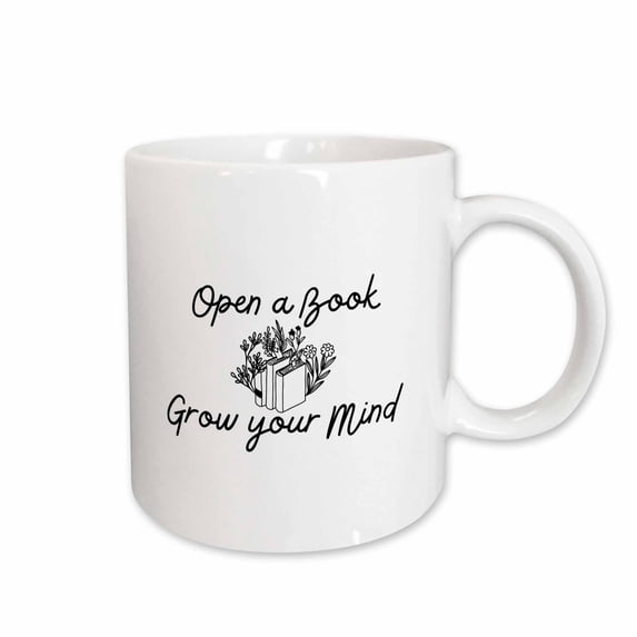 3drose, Open a Book Grow Your Mind, 11oz Mug