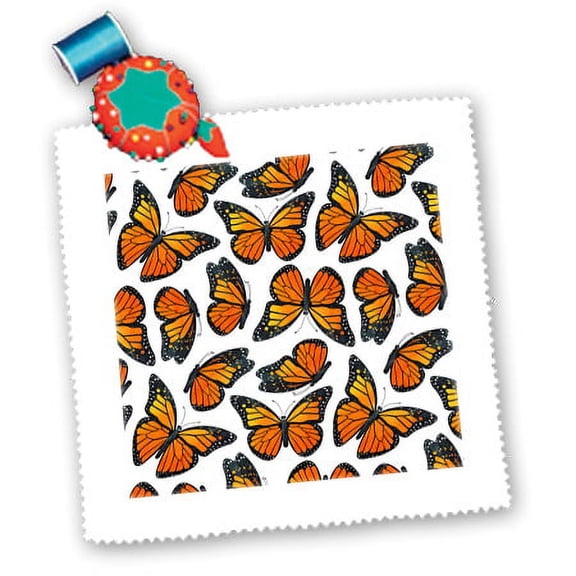 3dRose, Orange Monarch Butterflies, 14x14 inch quilt square