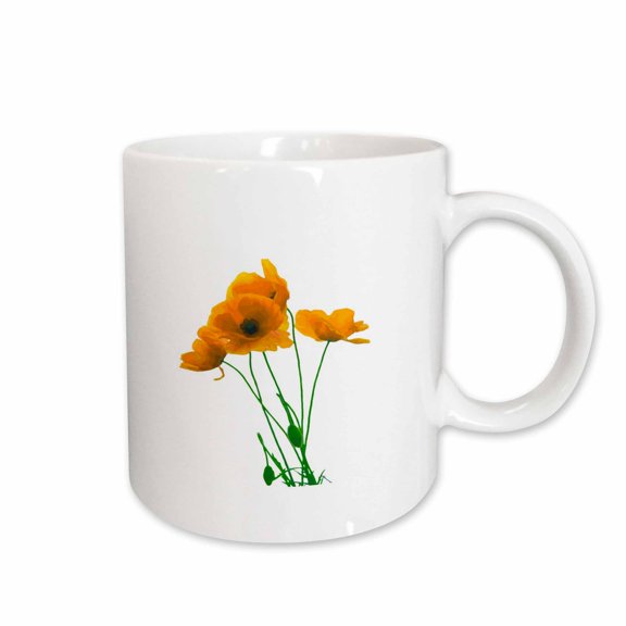 3drose, Orange Poppy Artistic Design Vector, 15oz Mug