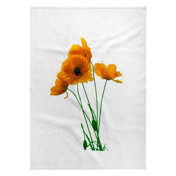 3dRose, Orange Poppy Artistic Design Vector, 22x30 Bath Hand Pool Towel