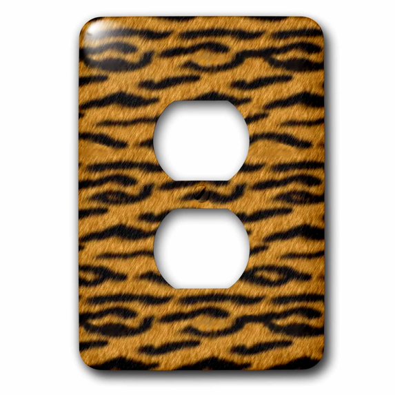 3dRose, Orange Tiger Animal Print, 2 plug outlet cover