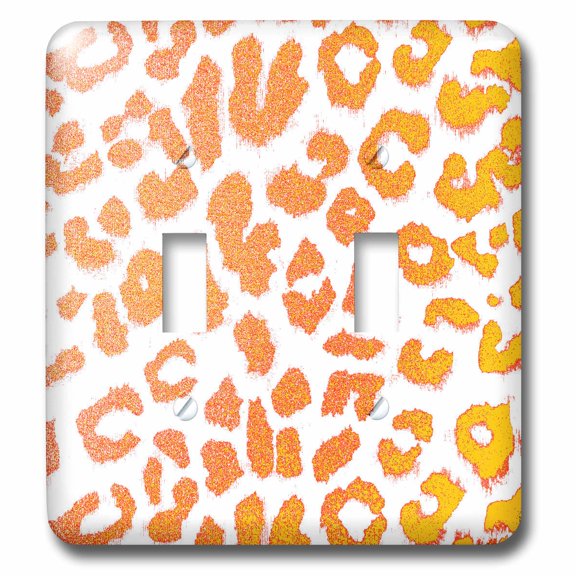 3dRose, Orange and Yellow Leopard Print Animal Prints, double toggle switch