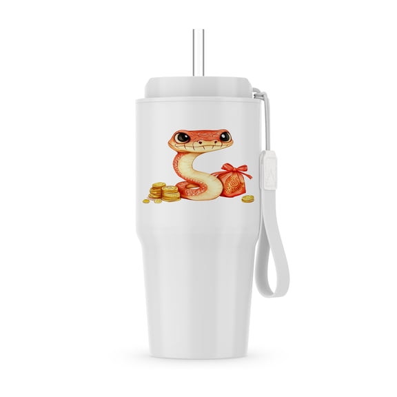 Orange And Yellow Snake - Chinese Zodiac 2025 Queen. Get Money Gift, 20oz Tumbler