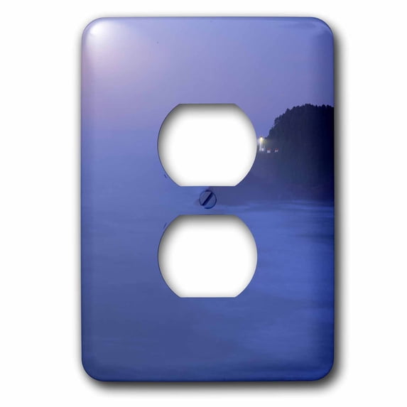 3dRose, Oregon, Blue fog, Heceta Head Lighthouse - US38 RER0116 - Ric Ergenbright, 2 plug outlet cover