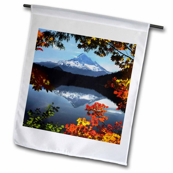 3dRose, Oregon, Mt. Hood National Forest, Lost Lake - US38 BJA0139 - Jaynes Gallery, 12 x 18 inch Garden Flag