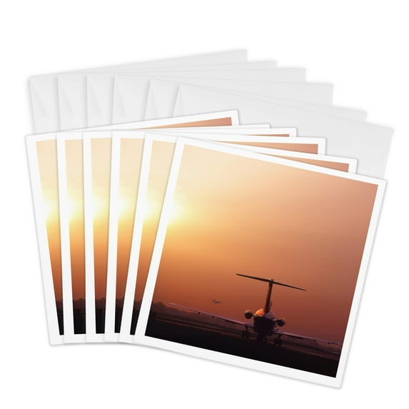 3drose, Oregon, Portland International Airport, Airplane - Us38 Bja0055 - Jaynes Gallery, 6 Greeting Cards with Envelopes