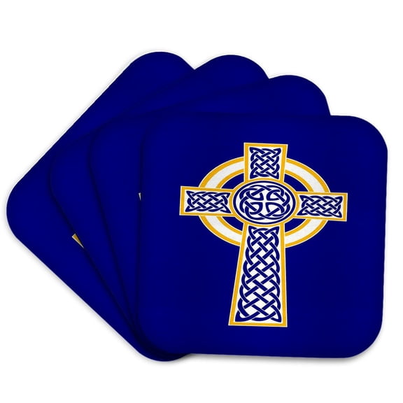 3drose, Ornamental Celtic High Cross Decorative Knotwork 4, Set of 4 Coasters - Soft