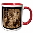 thumbnail image 1 of 3drose, Our Gang 1920s Sepia, 11oz Two-tone Red Mug, 1 of 6