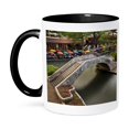 thumbnail image 1 of 3dRose, Outdoor café, River Walk, San Antonio, Texas - US44 AJE0043 - Adam Jones, 15oz Two-Tone Black Mug, 1 of 7