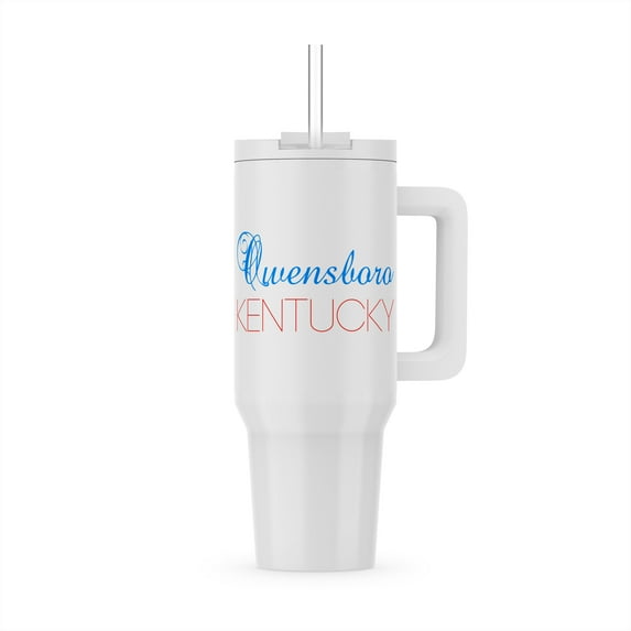 Owensboro, Kentucky Blue, Red Text. Patriotic Home Town Design, 30oz Tumbler