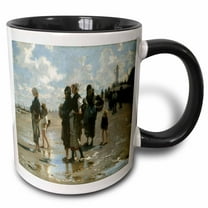 3drose, Oyster Gatherers at Cancale by John Singer Sargent, 11oz Two-tone Black Mug