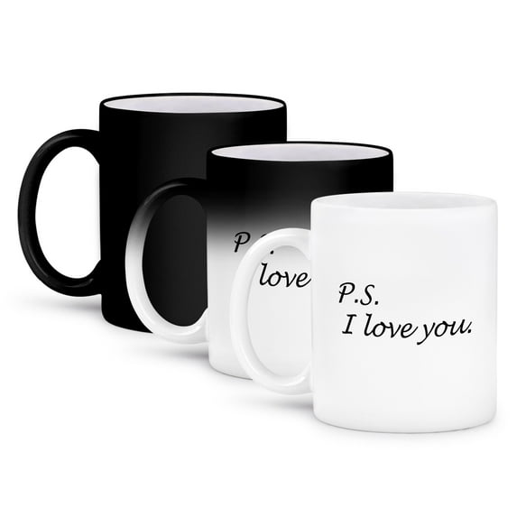 3dRose, P.S. I love you., 11oz Magic Transforming Mug