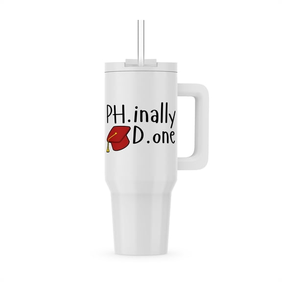 3dRose, PHD Finally Done Gift for Graduation, 40oz Tumbler
