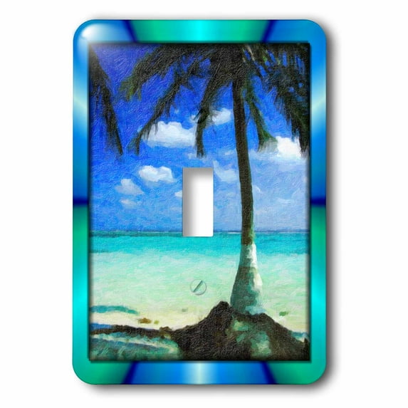 3dRose, Painted Palm Tree, single toggle switch