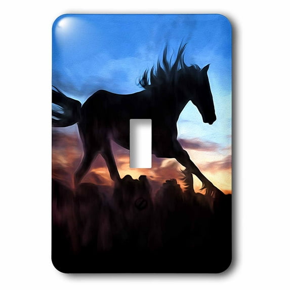 3dRose, Painted Pony is a Horse Running at Twilight in a Dreamy Effect, single toggle switch