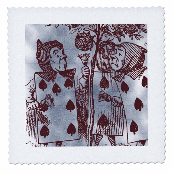 3dRose, Painting the Roses Vintage Alice in Wonderland, 12x12 inch quilt square