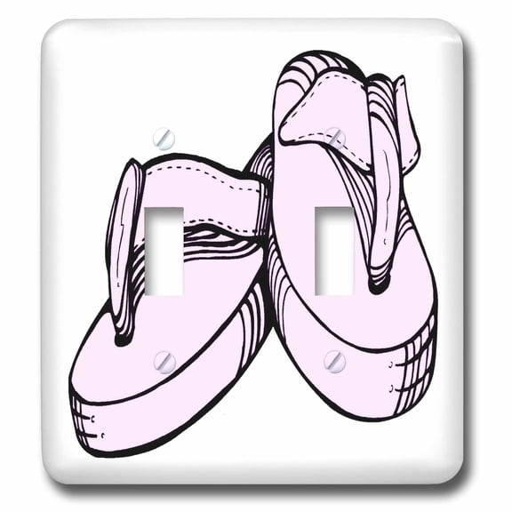 3dRose, Pair Of Pink Flip Flops, double toggle switch