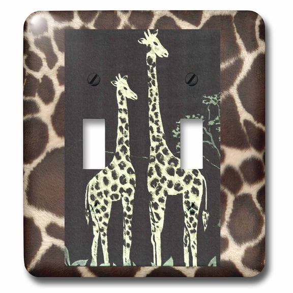 3dRose, Pair of Giraffes On Giraffe Fur, double toggle switch