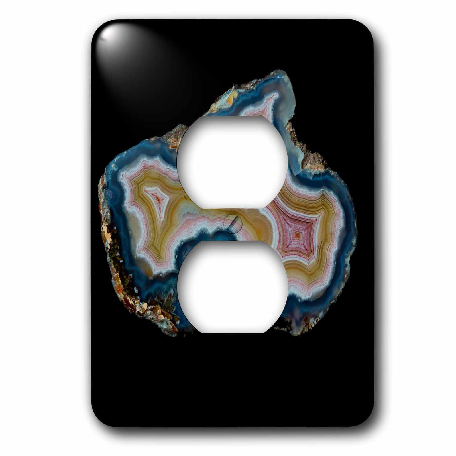 3dRose, Pair of Mexican Laguna Banded Agate, Quartzsite, AZ., 2 plug outlet cover
