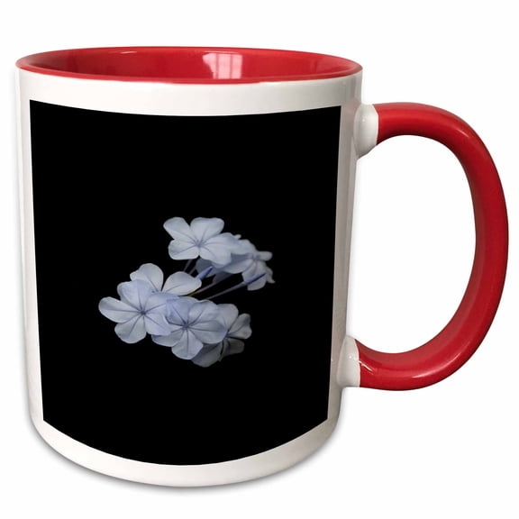 3drose, Pale Blue Plumbago Tropical Flower Photograph, 11oz Two-tone Red Mug
