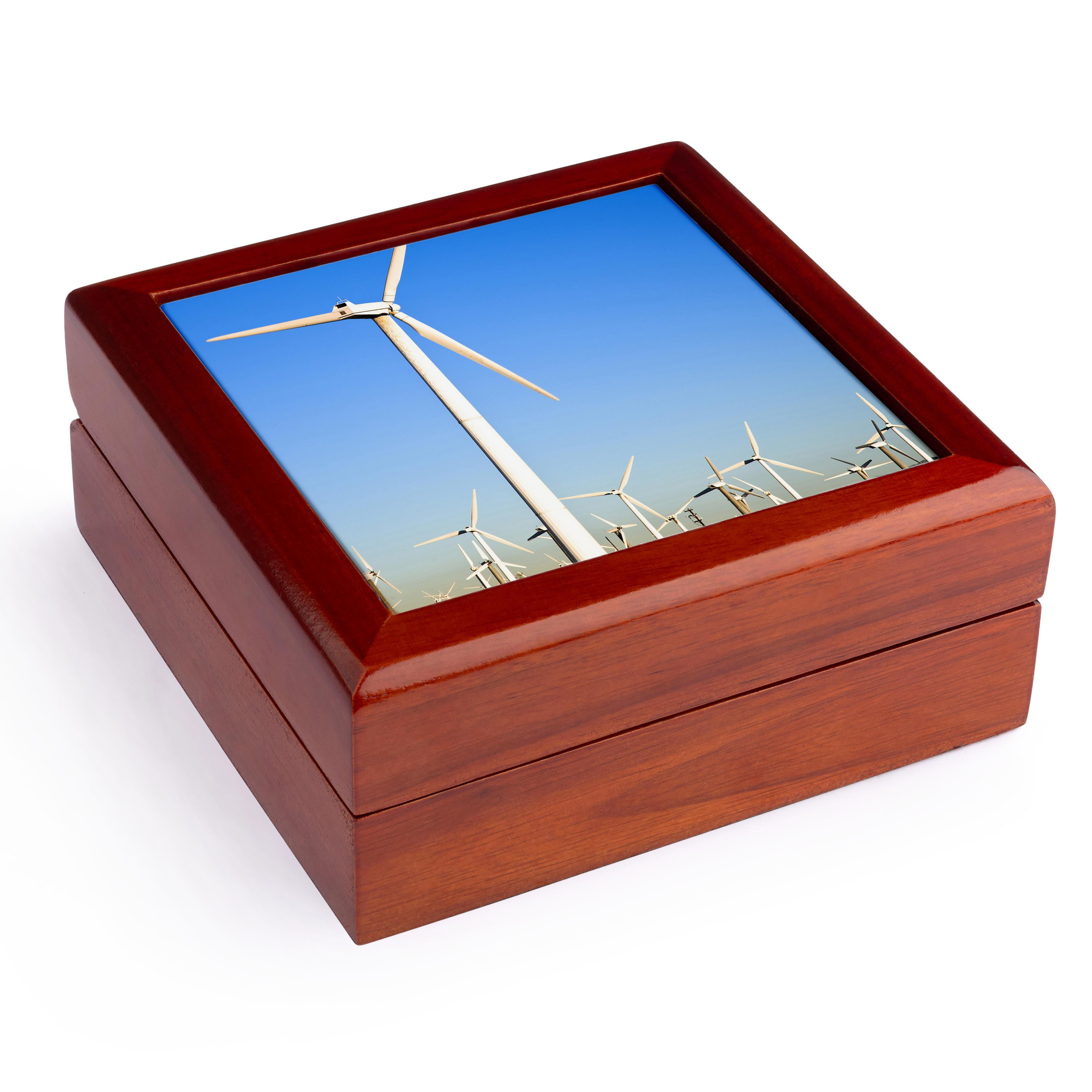 3dRose, Palm Springs, energy wind turbines, California - US05 IST0014 - Inti St. Clair, Jewelry Box 5.5x5.5 inch with 4 inch tile