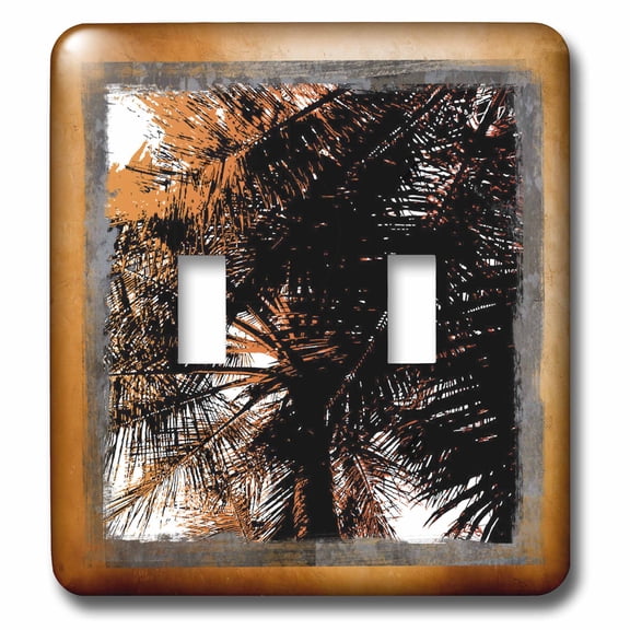 3dRose, Palm Tree Silhouette, double toggle switch