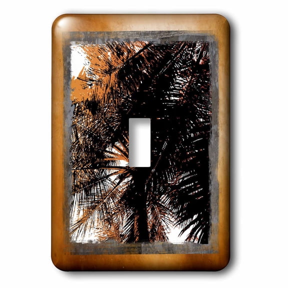 3dRose, Palm Tree Silhouette, single toggle switch