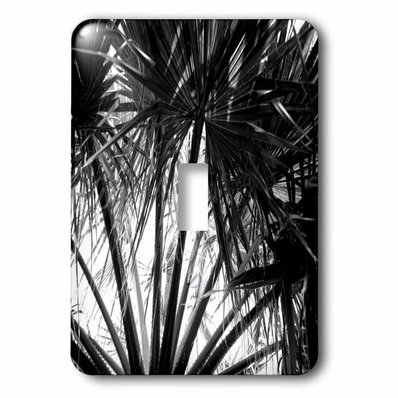 3dRose, Palm Tree Tropical Leaves Silhouette, single toggle switch